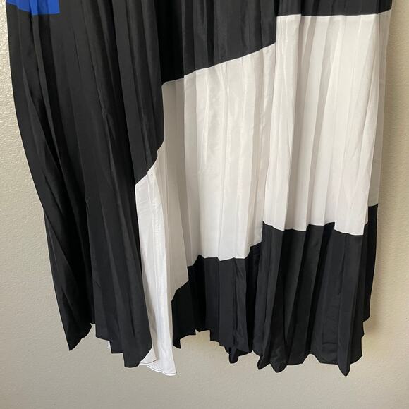 Lane‎ Bryant Skirt Womens Size 26 Colorblock Maxi Pleated Pull On A-Line Retro - Picture 5 of 10